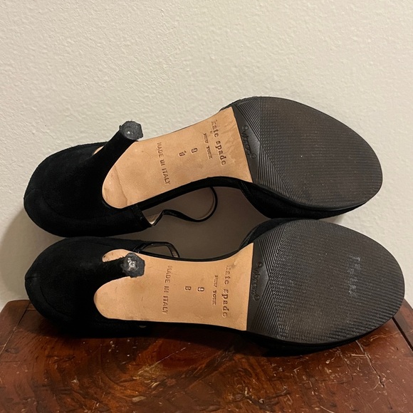Vintage Size 9 Kate Spade Black Mary Jane Heels Made In Italy Pink Insole